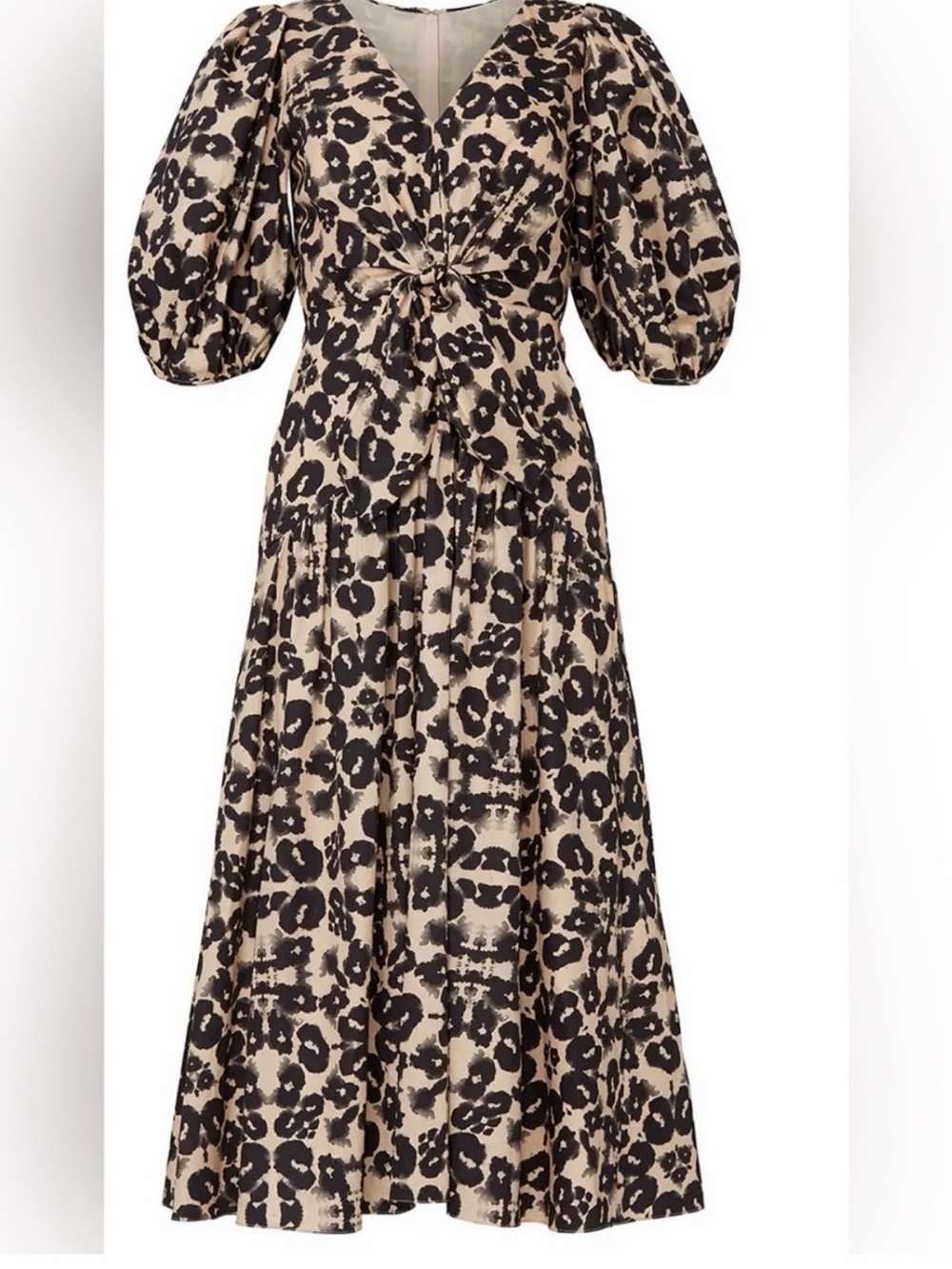 Rebecca Taylor Kaleidoscope Puff-Sleeve Midi Dress
